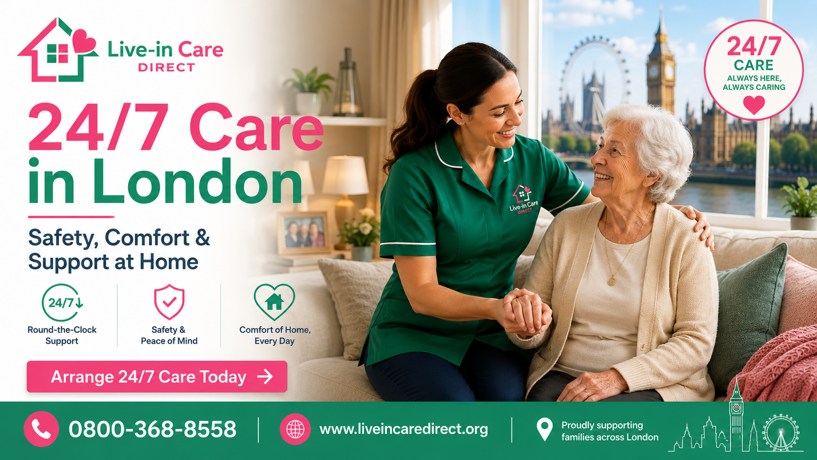How much is 24 hour care in the UK